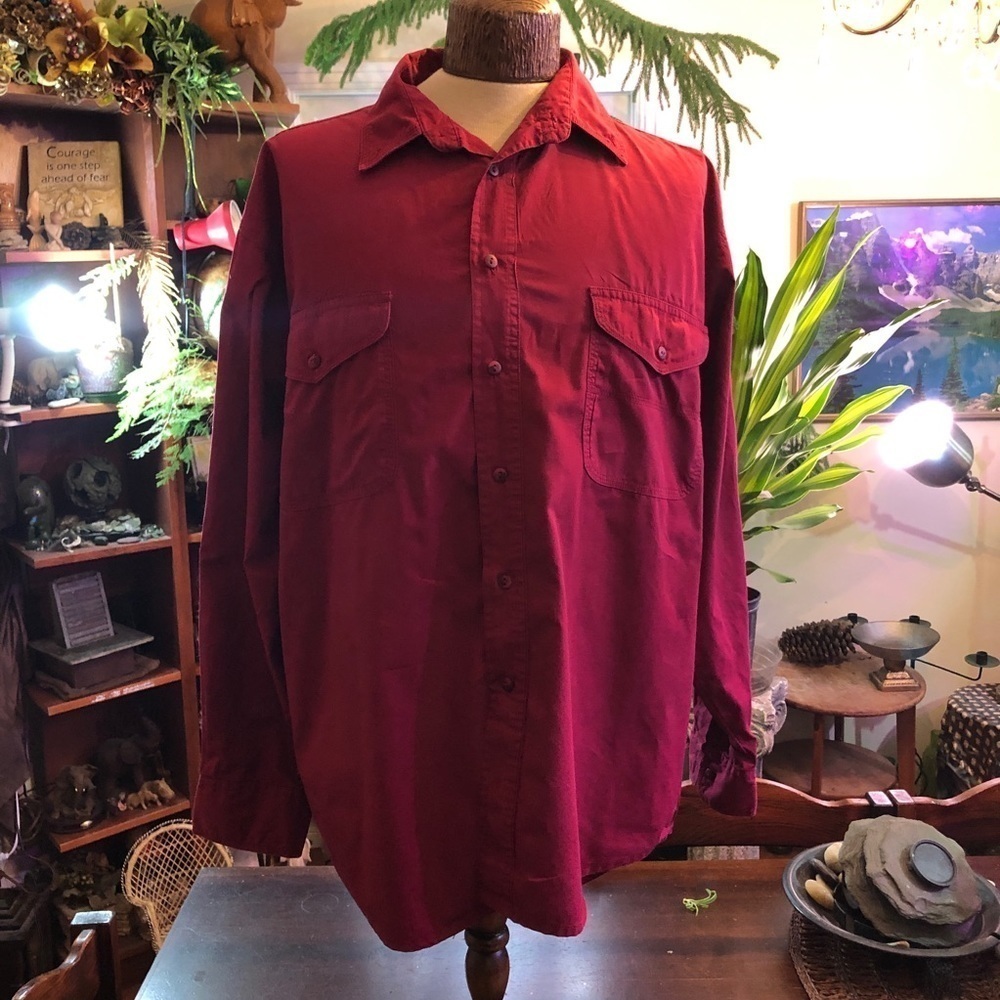 Mens Burgundy/Red long sleeve shirt.